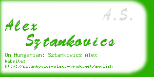 alex sztankovics business card